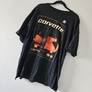 GENERAL MOTORS NWT Corvette 1976 Black Graphic T-Shirt SIZE 2X